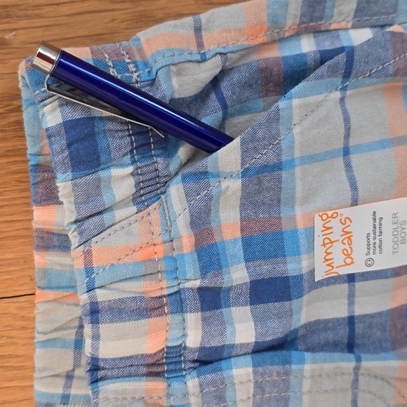 JUMPING BEANS TODDLER  BOYS BLUE PLAID SHORTS SIZE 5T - Picture 9 of 10